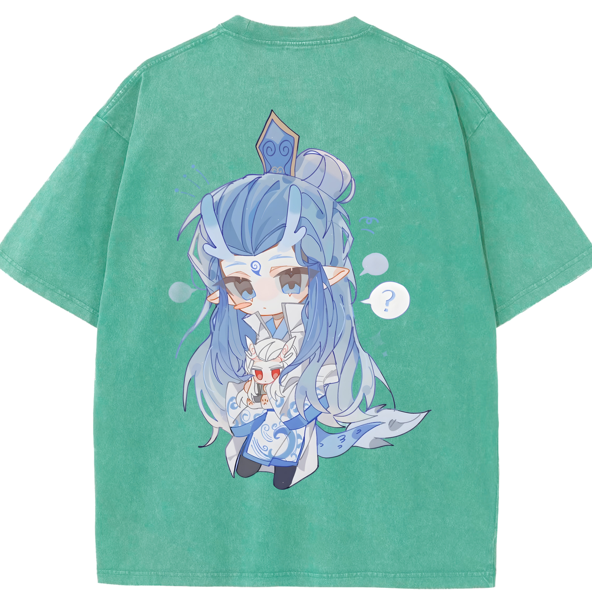 （画像用） Ne Zha 2 ナタ 魔童の大暴れ 綿100% ヴィンテージ風 半袖Tシャツ（背面プリント）